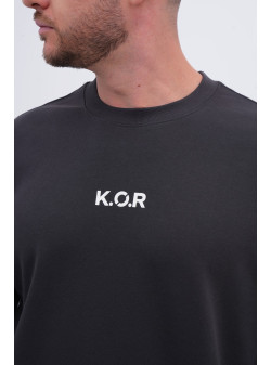 Cвітшот з принтом K.O.R 1002 Темно-сірий
