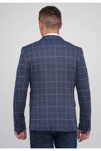 Піджак Trend Collection 6266 Синій+клітинка (V02)