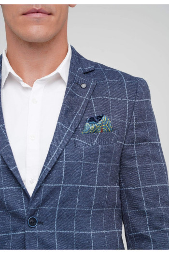 Піджак Trend Collection 6266 Синій+клітинка (V02)