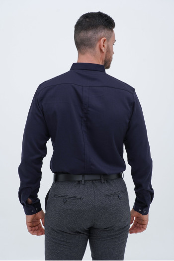 Cорочка однотонна Trend Collection 10766-10 Темно-синій (Color V03)
