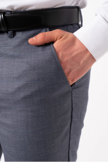 Штани slim fit K.O.R 12661 Сіро-синій (blue gray)
