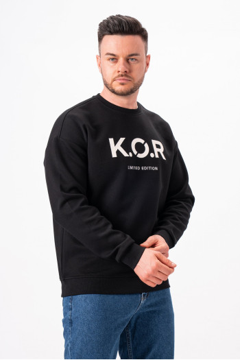 Світшот принт K.O.R 86029 Чорний (BLACK)