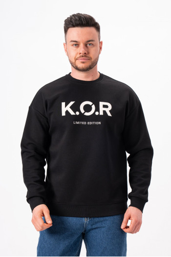 Світшот принт K.O.R 86029 Чорний (BLACK)