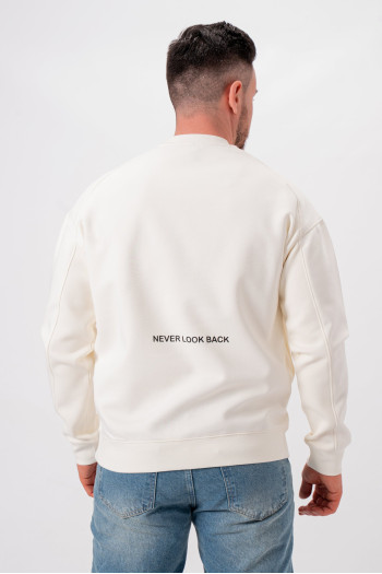 Світшот принт K.O.R 86023 Молочний (WHITE)
