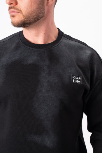 Світшот принт K.O.R 8303 Чорний+сірий (BLACK)