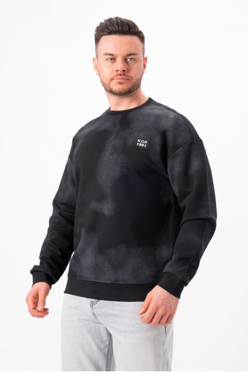 Світшот принт K.O.R 8303 Чорний+сірий (BLACK)