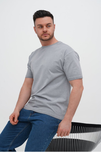 Футболка однотонна K.O.R АРТ.579-1 Світло-сірий (1 L.GREY)