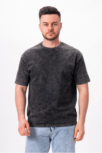Футболка однотонна K.O.R АРТ.579-1 Чорно-сірий (BLACK)