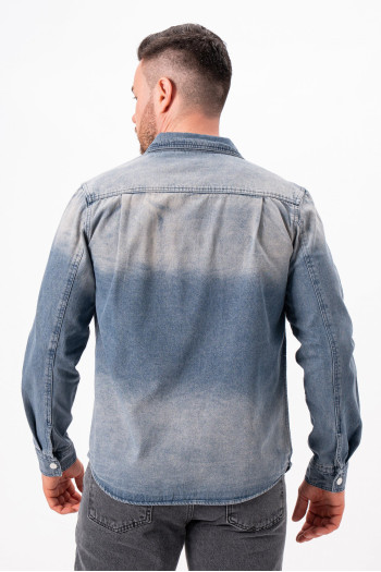 Сорочка джинсова однотонна K.O.R 7738 Блакитний (Blue)
