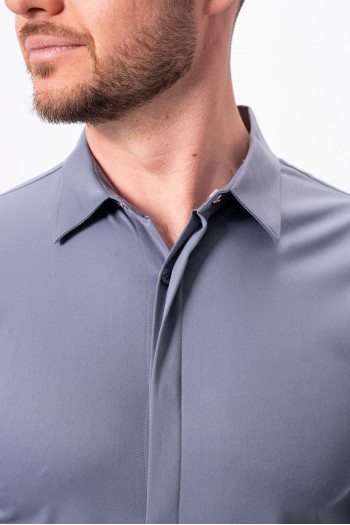 Сорочка однотонна K.O.R 4109 Сірий (Grey)