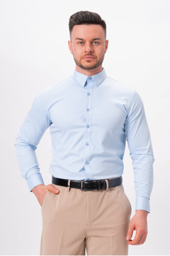 Сорочка однотонна K.O.R 4110 Блакитний (Blue)