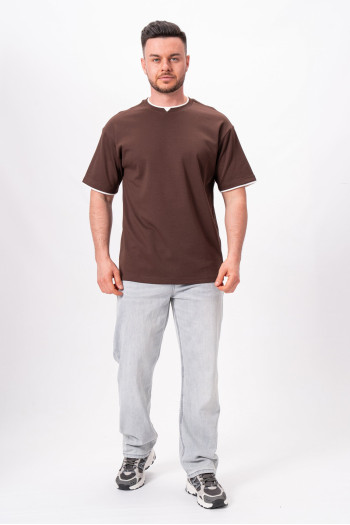 Футболка однотонна K.O.R АРТ.2301 Коричневий (BROWN)