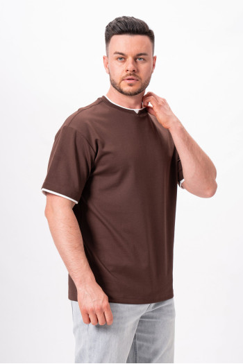 Футболка однотонна K.O.R АРТ.2301 Коричневий (BROWN)
