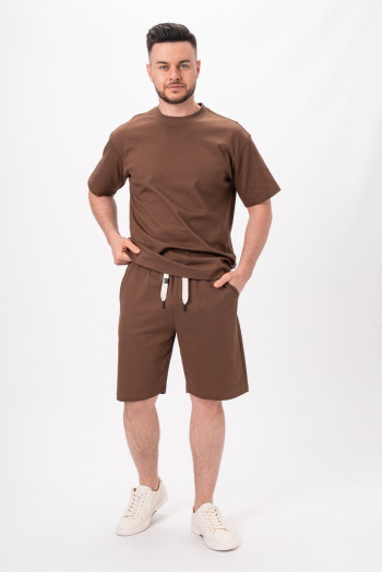 Комплект футболка + шорти K.O.R 9073 Коричневий (BROWN)