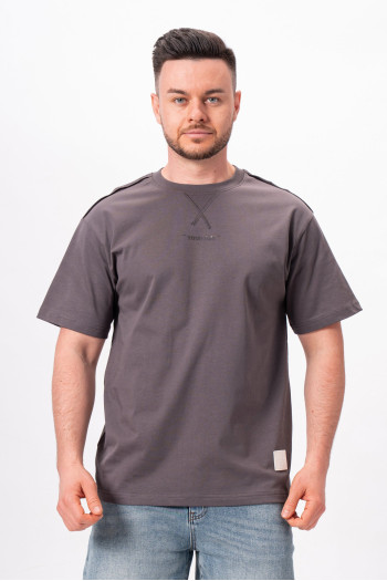 Футболка однотонна K.O.R 2059 Темно-сірий (GREY)
