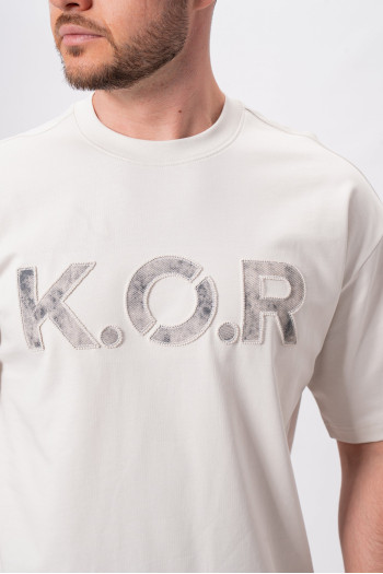 Футболка з принтом K.O.R 5063 Світло-сірий (LIGHT GREY)