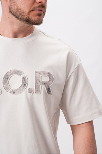 Футболка з принтом K.O.R 5063 Світло-сірий (LIGHT GREY)