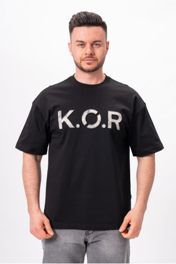 Футболка з принтом K.O.R 5063 Чорний (BLACK)