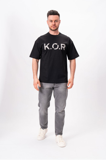 Футболка з принтом K.O.R 5063 Чорний (BLACK)