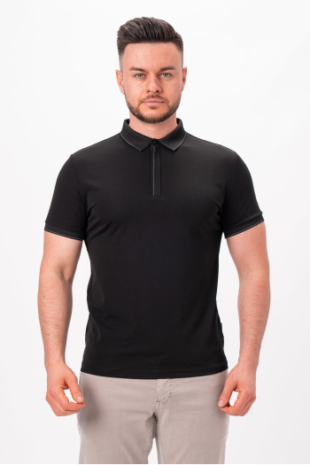 Футболка поло однотонна K.O.R 50201 Чорний (black)