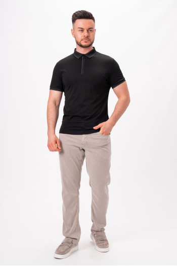 Футболка поло однотонна K.O.R 50201 Чорний (black)