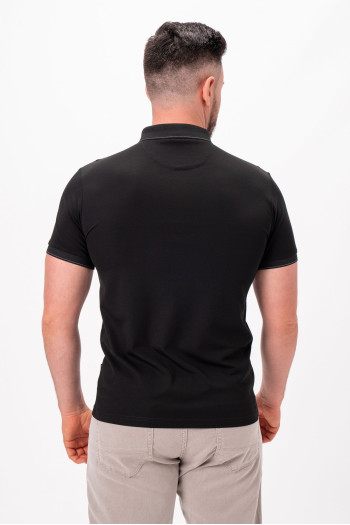 Футболка поло однотонна K.O.R 50201 Чорний (black)