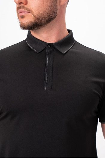 Футболка поло однотонна K.O.R 50201 Чорний (black)