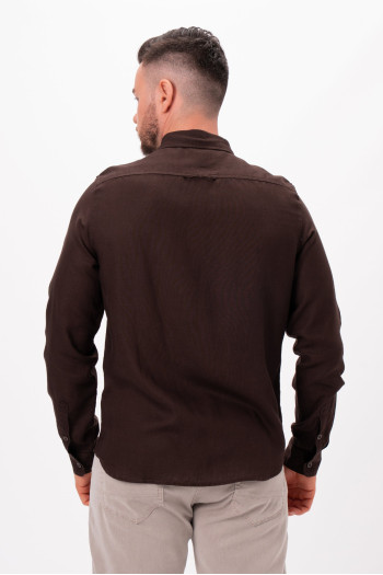 Сорочка льон K.O.R 8325 Коричневий (brown)