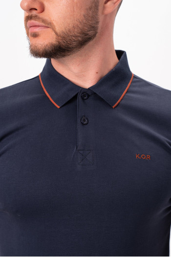 Футболка поло однотонна K.O.R 5012 Синій (blue)