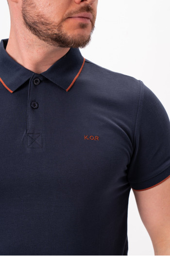 Футболка поло однотонна K.O.R 5012 Синій (blue)
