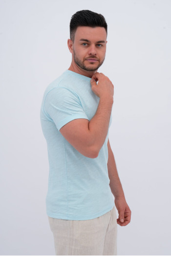 Футболка однотонна K.O.R 208-2 Світло-блакитний (№35 l.blue)
