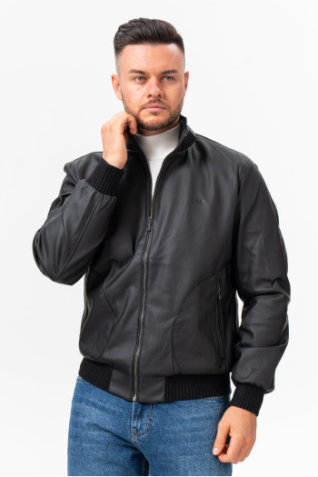 Куртка з екошкіри K.O.R 26390 Чорний (BLACK)