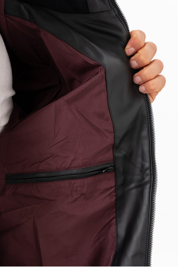 Куртка з екошкіри K.O.R 26390 Чорний (BLACK)