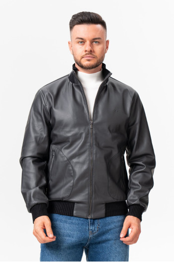 Куртка з екошкіри K.O.R 26390 Сірий (GREY)