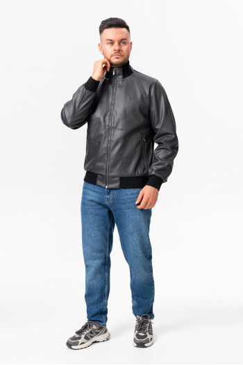 Куртка з екошкіри K.O.R 26390 Сірий (GREY)
