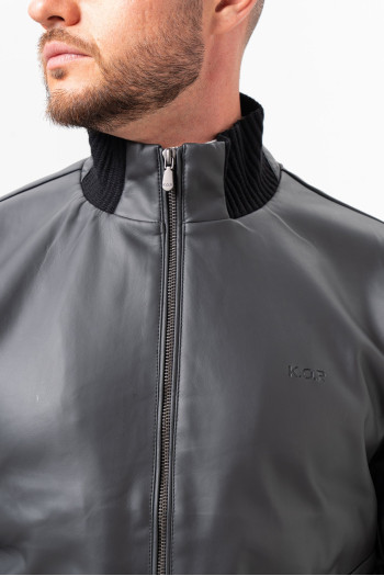 Куртка з екошкіри K.O.R 26390 Сірий (GREY)
