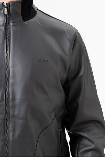 Куртка з екошкіри K.O.R 26390 Сірий (GREY)