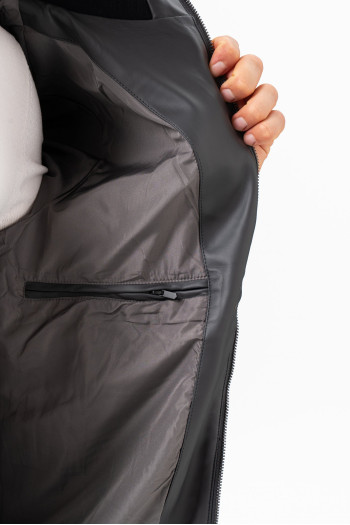 Куртка з екошкіри K.O.R 26390 Сірий (GREY)
