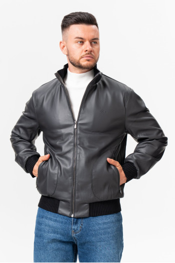Куртка з екошкіри K.O.R 26390 Сірий (GREY)