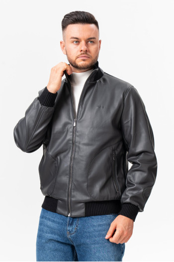 Куртка з екошкіри K.O.R 26390 Сірий (GREY)