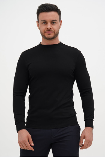 Гольф однотонний стійка Trend Collection 6801 Чорний (BLACK)