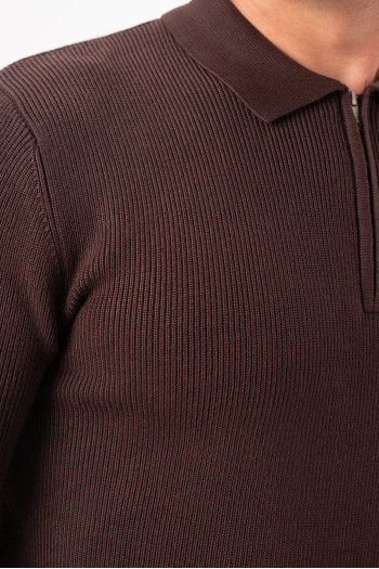Джемпер поло на замку K.O.R 35133 Кавовий (№561 coffee)