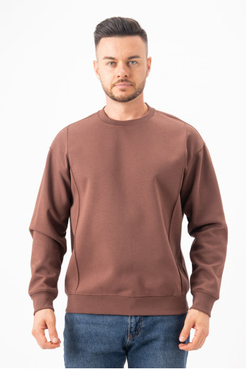 Світшот однотонний K.O.R 2931 Коричневий (brown)