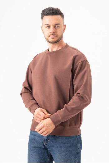 Світшот однотонний K.O.R 2931 Коричневий (brown)