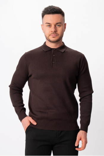 Джемпер поло трикотаж K.O.R 0207 Темно-коричневий (977/brown)