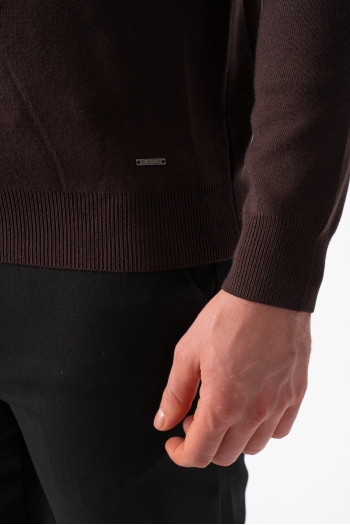 Джемпер поло трикотаж K.O.R 0207 Темно-коричневий (977/brown)