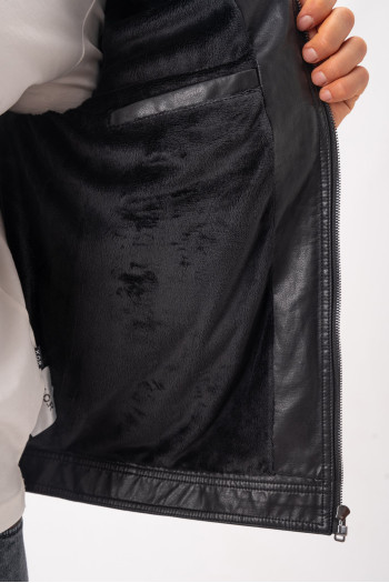 Куртка з екошкіри K.O.R 6628 Чорний (black)
