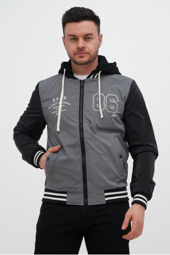 Бомбер Trend Collection 7736 Сірий+чорний (GRAY)