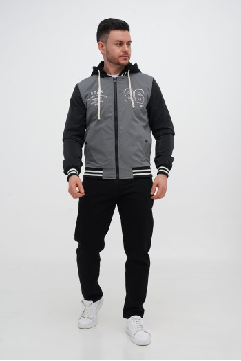 Бомбер Trend Collection 7736 Сірий+чорний (GRAY)