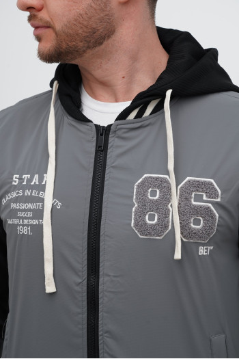 Бомбер Trend Collection 7736 Сірий+чорний (GRAY)